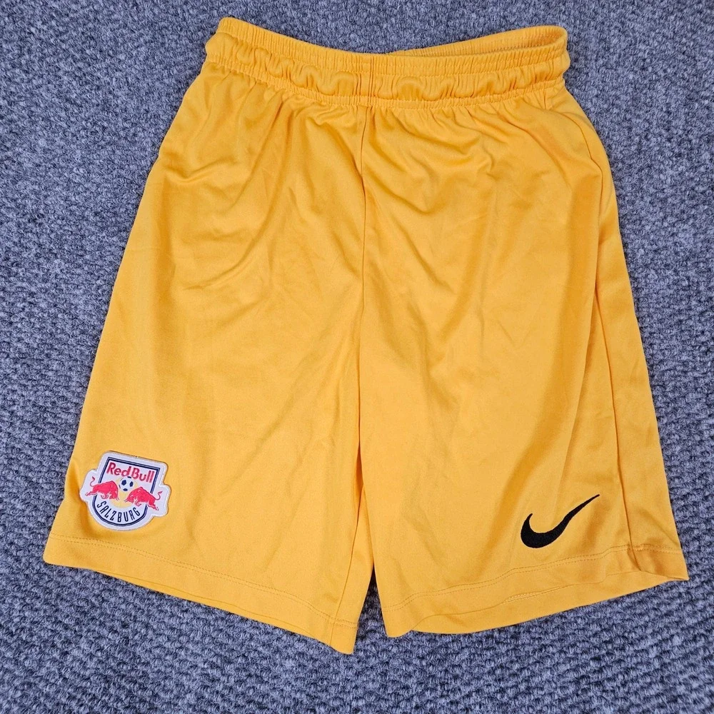 Nike Red Bull‎ Salzburg Soccer Shorts Mens Medium Yellow Dri-FIT Training FC